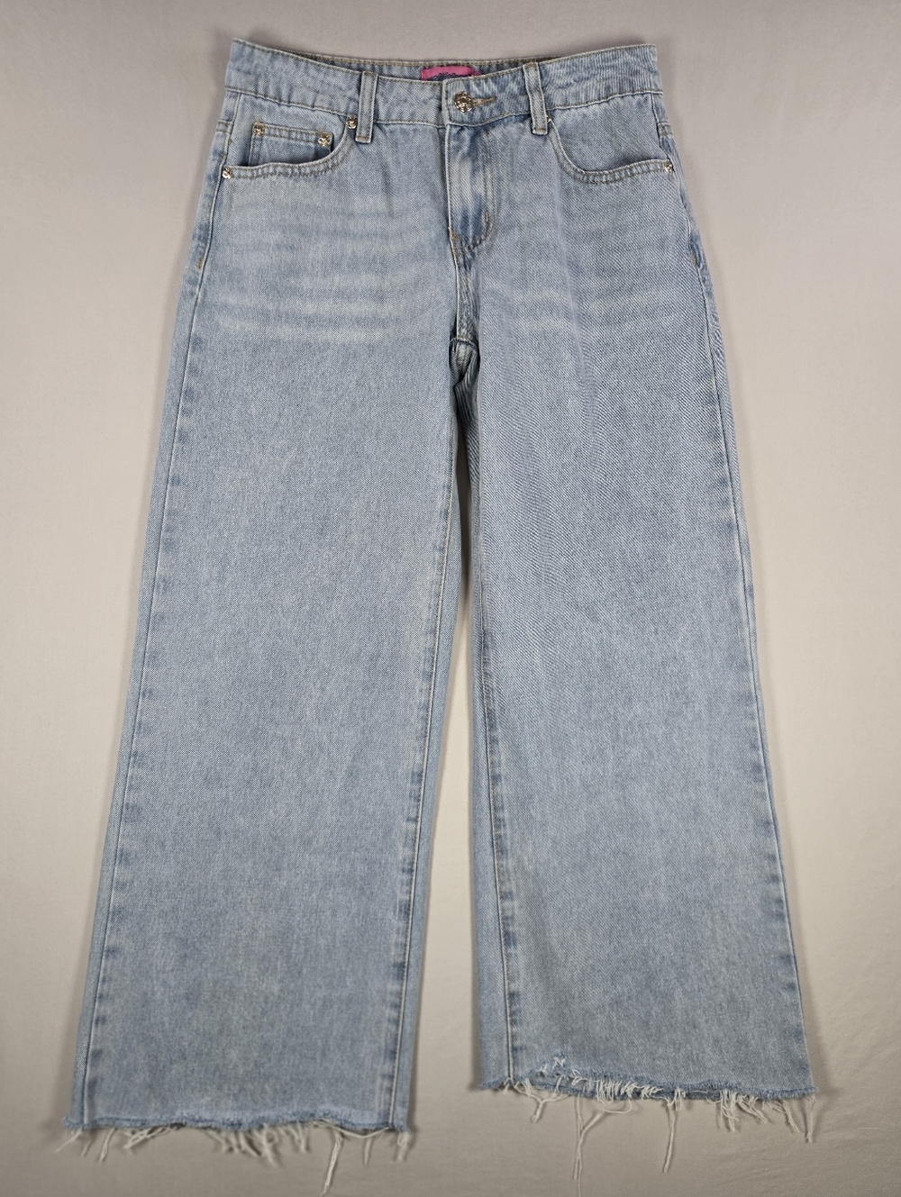 Edikted Light Wash High Rise Wide Leg Jeans Small